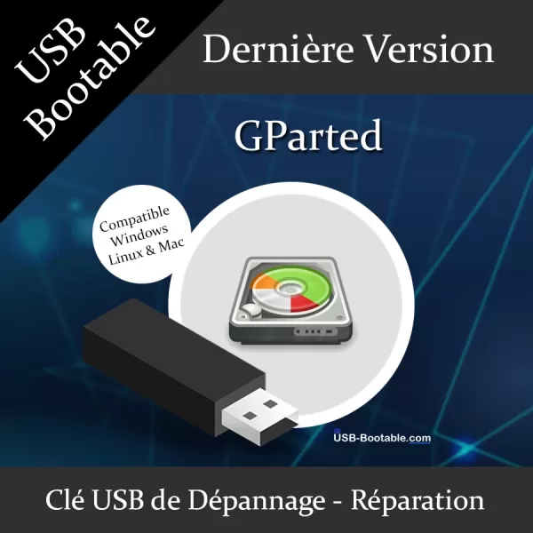 Clé USB bootable GParted